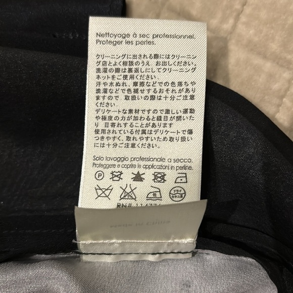 3.1 PHILLIP LIM 100% SILK ELEGANT BLACK GREY CREAM DRESS WITH NECKLINE DETAIL - Picture 12 of 15